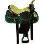 Green Crystal Synthetic Western Horse Saddle Tack 14