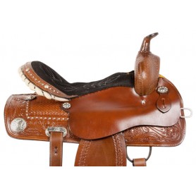 10406A Antique Crystal Barrel Western Arabian Horse Saddle 14 16