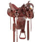 Dark Brown Studded Barrel Western Horse Saddle Tack 16