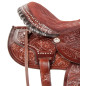 Dark Brown Studded Gaited Western Horse Saddle Tack 14 16