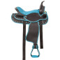 Turquoise Synthetic Western Trail Horse Saddle Tack 15