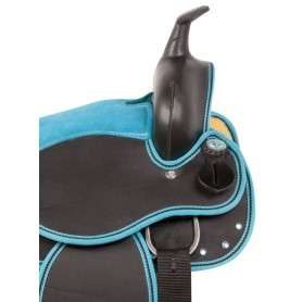 10410 Turquoise Synthetic Western Trail Horse Saddle Tack 15 17