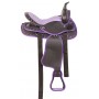 Purple Synthetic Western Trail Horse Saddle Tack 15 17