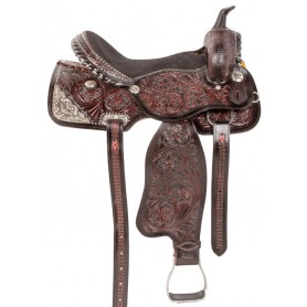 10409A Black Silver Western Arabian Horse Show Saddle Tack 16 17