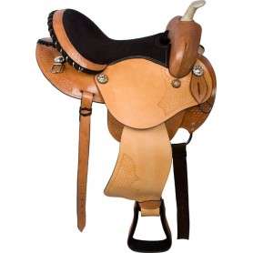 9557A Natural Round Skirt Arabian Western Horse Saddle Tack 14 16
