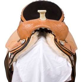 9557A Natural Round Skirt Arabian Western Horse Saddle Tack 14 16
