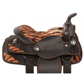 10503 Tiger Print Western Synthetic Youth Pony Saddle Tack 10 13