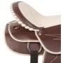 Brown Cream Synthetic Western Horse Trail Saddle 14 16