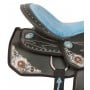Blue Silver Synthetic Western Trail Horse Saddle Tack 14 16