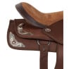 Synthetic Brown Silver Trail Show Horse Saddle Tack 15 16 17 18