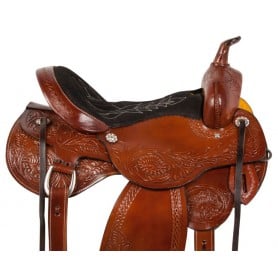 10539 Comfy Tooled Western Pleasure Trail Horse Saddle Tack 15 18