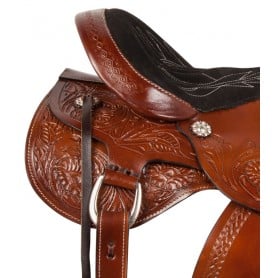 10539 Comfy Tooled Western Pleasure Trail Horse Saddle Tack 15 18