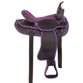10709 Purple Crystal Synthetic Western Pleasure Saddle Tack 14 18