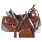 Brown Silver Western Pleasure Show Horse Saddle Tack 17