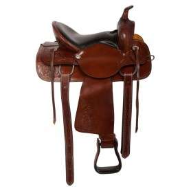 10827 Brown Western Pleasure Trail Ranch Horse Saddle Tack 16 18