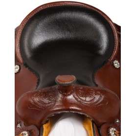 10827 Brown Western Pleasure Trail Ranch Horse Saddle Tack 16 18