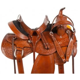 10722M Chestnut Comfy Pleasure Trail Western Mule Saddle 15 18