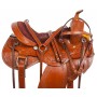 Chestnut Leather Pleasure Trail Western Horse Saddle 18
