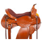 Chestnut Leather Pleasure Trail Western Horse Saddle 18