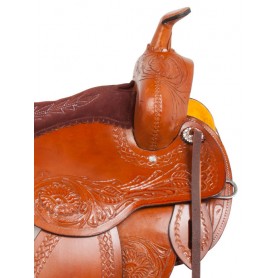 10724 Chestnut Leather Pleasure Trail Western Horse Saddle 15 18