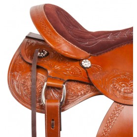 10724 Chestnut Leather Pleasure Trail Western Horse Saddle 15 18