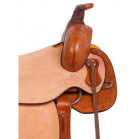 10757 Rough Out Western Ranch Roping Leather Horse Saddle 16 18