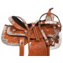 Chestnut Leather Western Pleasure Show Horse Saddle 16 17