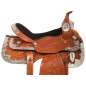 Chestnut Leather Western Pleasure Show Horse Saddle 16 17