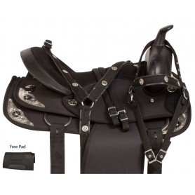 10772 Black Western Synthetic Trail Horse Saddle Tack Pad 14 18