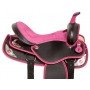 Pink Silver Western Synthetic Trail Horse Saddle Tack 16
