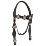 Black Crystal Leather Silver Buckle Style Western Horse Tack Set