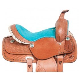 10779 Turquoise Crystal Youth Kids Western Trail Saddle Tack 10 13