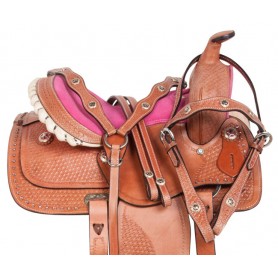 10781 Pink Cowgirl Kids Youth Western Trail Show Saddle Tack 10 13