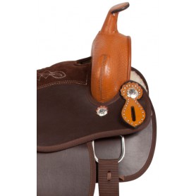 10786 Hand Tooled Brown Dura Leather Western Trail Saddle Tack 15 18
