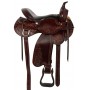 Hand Carved Brown Western Pleasure Horse Saddle Tack 18