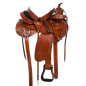 Tooled Western Leather Trail Endurance Horse Saddle 15 18