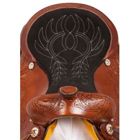 10812 Tooled Western Leather Trail Endurance Horse Saddle Tack 15 18