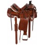 Western Tooled Ranch Roping Leather Horse Saddle Tack 16