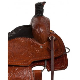 10828 Western Tooled Ranch Roping Leather Horse Saddle Tack 15 18