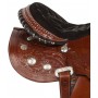 Tooled Pleasure Trail Mule Western Leather Saddle 15