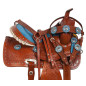 Blue Western Youth Leather Trail Pony Saddle Tack 12