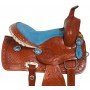 Blue Western Youth Leather Trail Pony Saddle Tack 12
