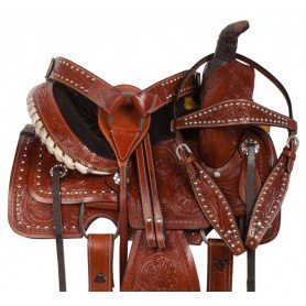 10838M Western Youth Kids Leather Roping Miniature Saddle Tack 10