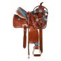 Blue Tooled Western Leather Miniature Pony Saddle Tack 10