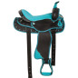 Turquoise Bling Western Synthetic Trail Horse Saddle 16"