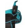 Turquoise Bling Western Synthetic Trail Horse Saddle 16"