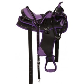 10846 Purple Synthetic Crystal Show Western Horse Saddle 18"