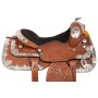 Hand Carved Silver Plated Western Horse Saddle Tack 16"