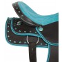 Turquoise Crystal Show Synthetic Western Saddle Set 15
