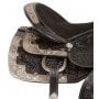 Silver Show Black Tooled Western Leather Horse Saddle 17